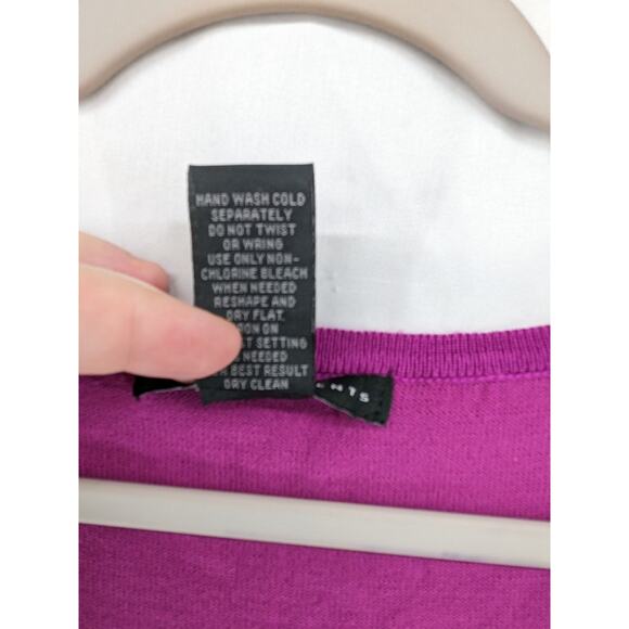 Grace Elements Eyelet Blouse M Purple Light Tank Asymmetric Scoop Neck‎ Knit - Picture 4 of 8